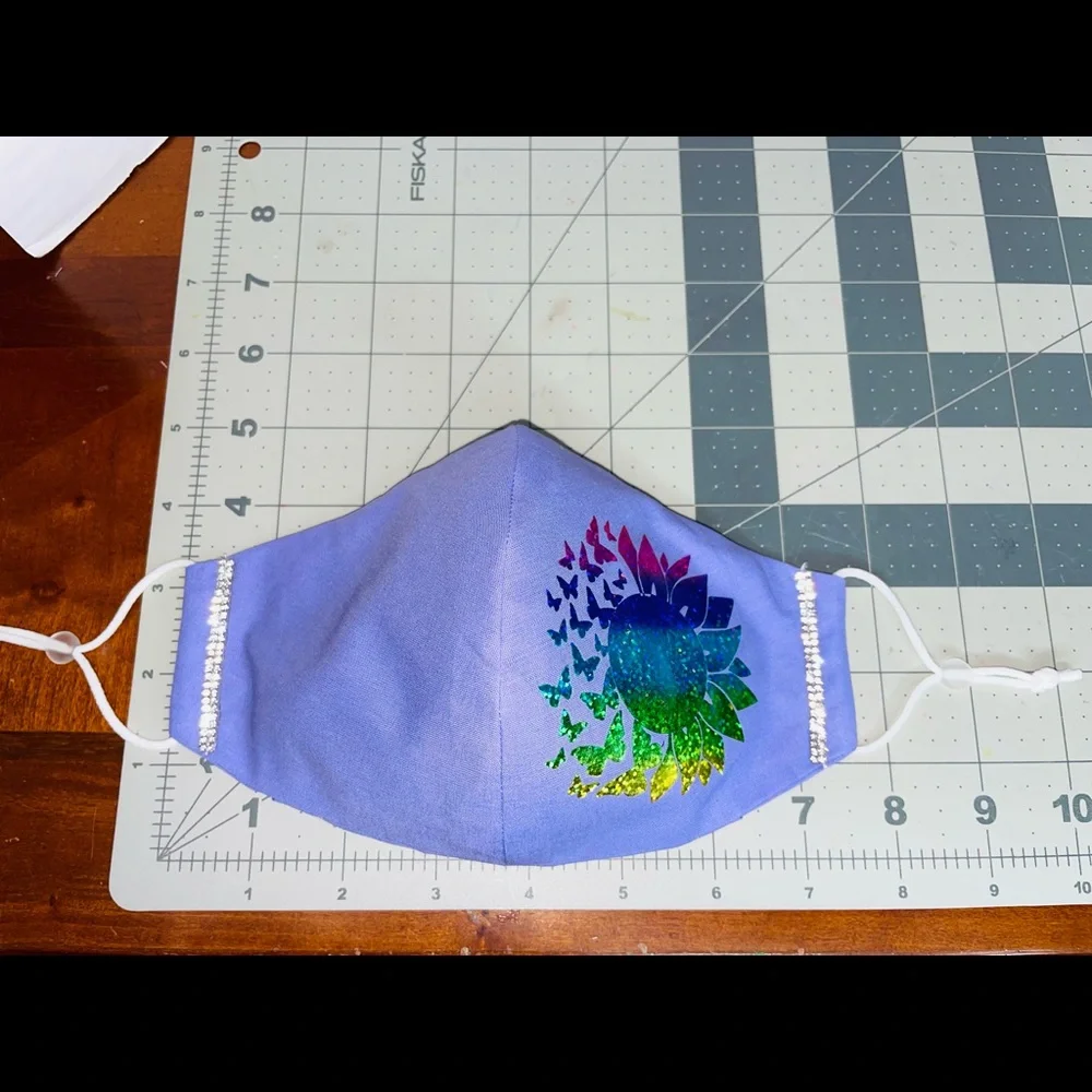 Sunflower butterfly face mask